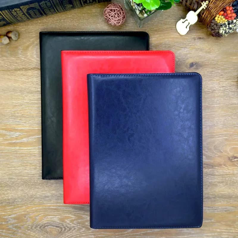 Cartella portadocumenti Makeasy in pelle A4 Padfolio Cartella portadocumenti A4 Cartella multifunzionale con calcolatrice Forniture per ufficio