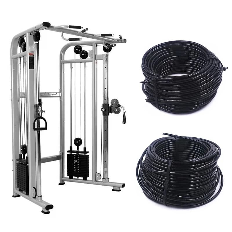 100 metri 4/5/6mm di spessore sistema di pulegge per sollevamento pesi domestico allenamento palestra cavo fune metallica in acciaio con rivestimento in nylon nero