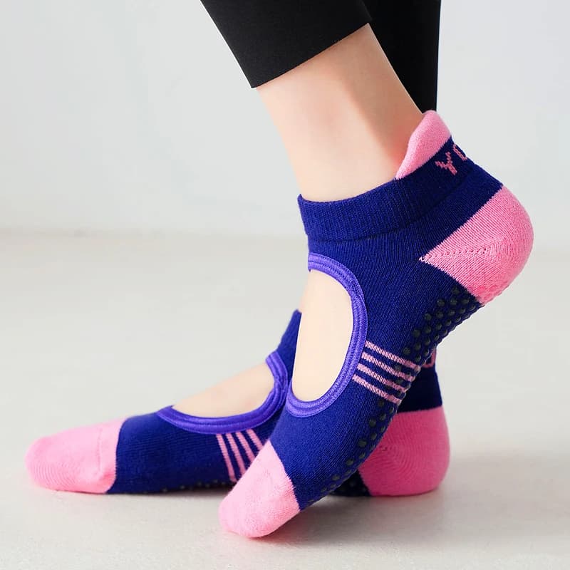 Pilates socks without back from woman background towel socks from Yoga breathable sports socks cotton ball socks for gym Fitness