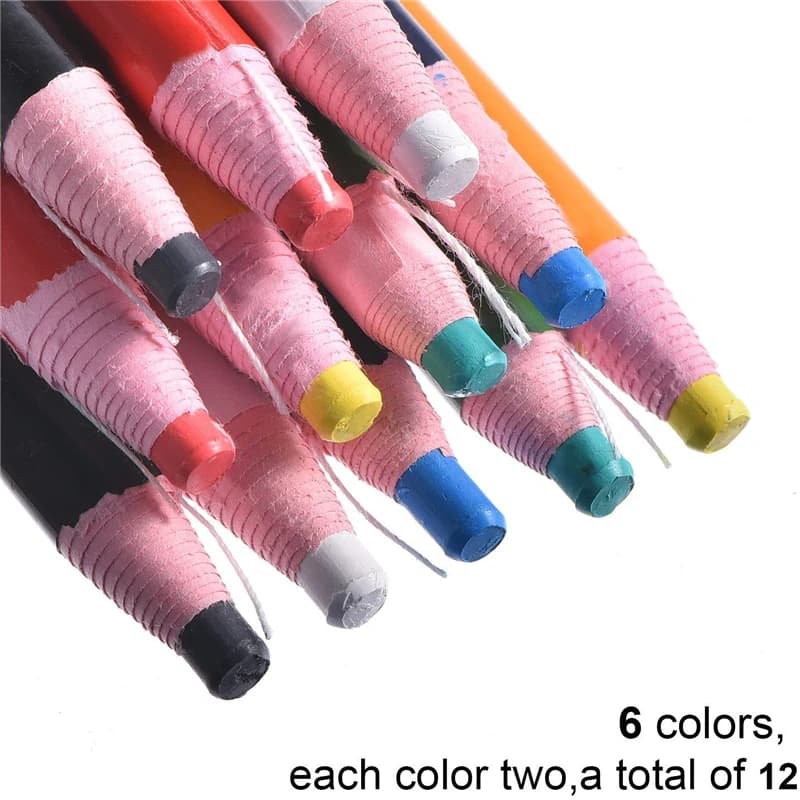 MIUSIE 12PCS Pennarello di moda Strumenti per cucire Gesso da cucito senza taglio per matita per indumenti su misura Accessori per cucire Matite per tessuti