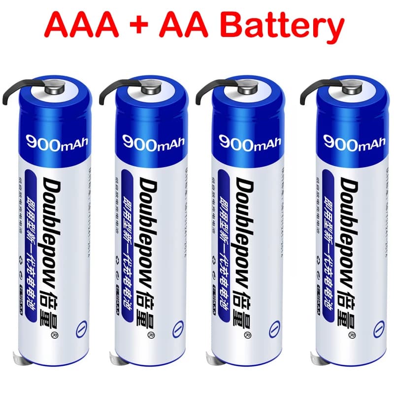 1.2V 800mAh 900mAh Ni-MH AA AAA rechargeable battery with welding tabs for Philips razor electric tooth brush