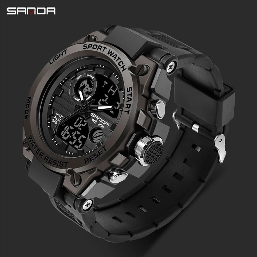 SANDA G Style Digital Watch for Men Date Military Sports Watches Waterproof Electronic Wrist Watch Men's Watch 739