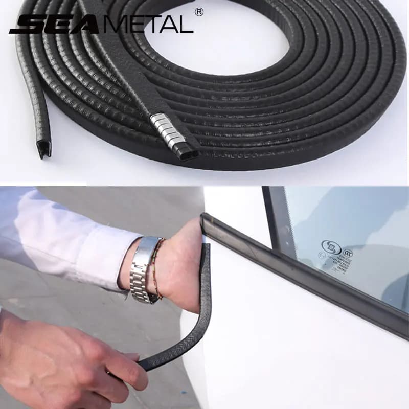 Car Door Edge Rubber Weatherstrip B Pillar Sealing Strips Noise Windproof Protection For Auto Door Trunk Sealant Accessories