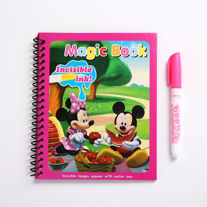Disney Minnie Mickey water painting Drawing toys Graffiti anime action figure Watercolour Magic book for girl birthday gift