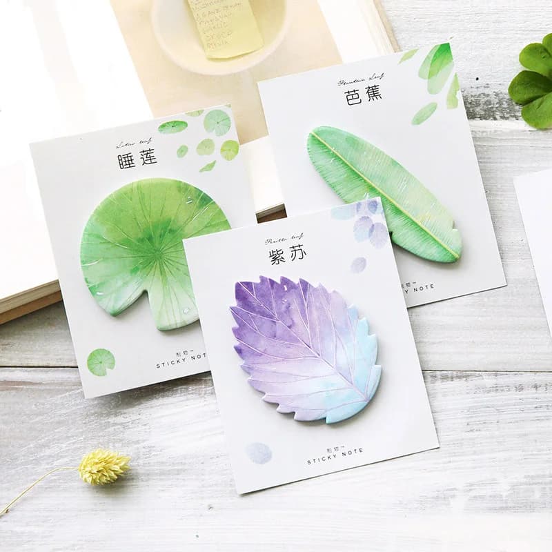 Simpatico Kawaii Pianta Naturale Foglia Nota Adesiva Blocco Memo Nota Ufficio Planner Adesivo Carta Materiale Scolastico di Cancelleria Coreana