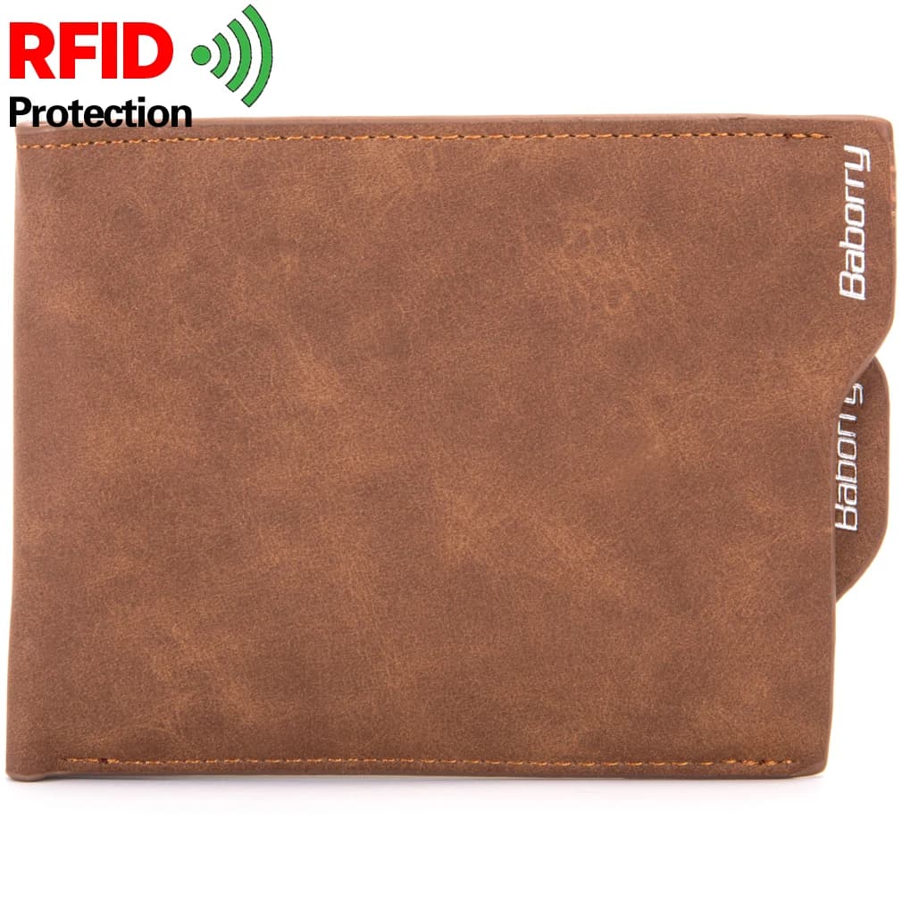 RFID Theft Protect portamonete Zipper Men portafogli portamonete 100% portafogli in pelle PU per uomo con Mini borsa con blocco RFID