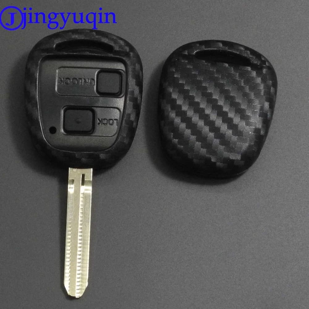 Jingyuqin 2/3 BUTTON REMOTE Car KEY FOB CASE per TOYOTA CAMRY RAV4 Corolla PRADO YARIS Dropship Silicone al carbonio