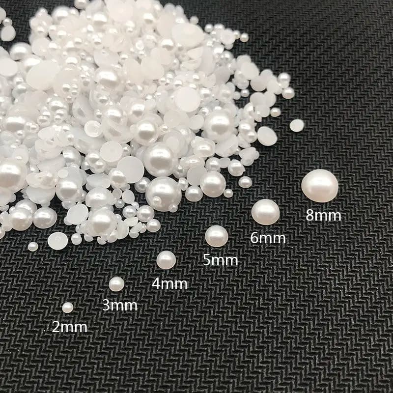 Perle semicircolari ABS Flatback Imitazione PearI Perline di plastica Nail Art Strass Gioielli 3D Manicure Accessori Decoratlon fai da te