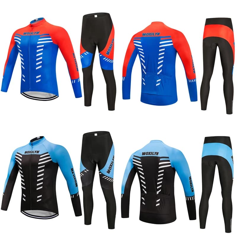 Moxilyn Team Summer Cycling Jersey Set Bicycle Clothing Short Sleeved Men's Breathable Shorts With Bike Braces 20D Gel Pad