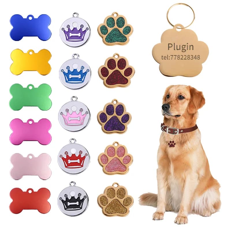 Label with name for pets in metal with engraving Laser personalized Anti-smarriage collar for dogs and cats supplies for pendants with tag for puppies