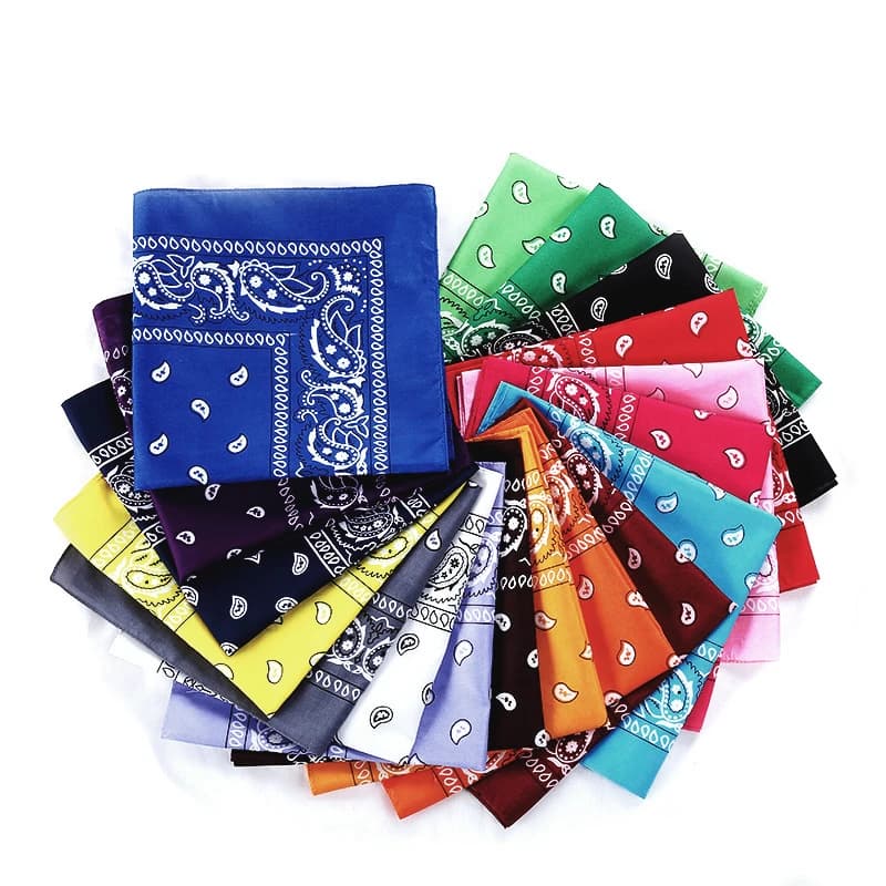 2021 Fashion Hip Hop Cotton Bandana Square Scarf 54cm*54cm Black Red Paisley Headband Printed For Women/Men/Boys/Girls