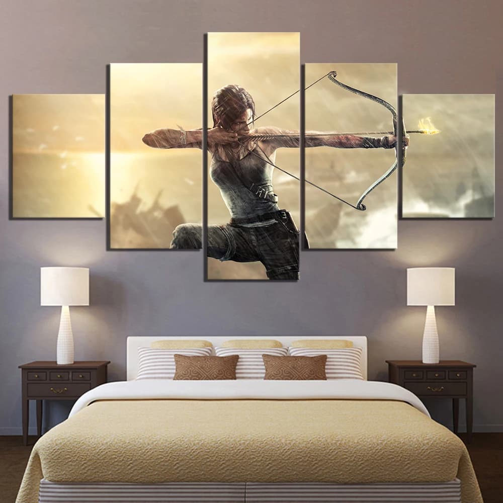 No Framed 5 pieces game Tomb Raider 480ft Wall Art Canvas poster pictures painted home decorations for children's room decorations