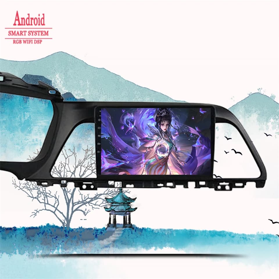 Autoradio Multimediale con Lettore DVD per Hyundai Sonata 2014 2015 2016 2017, GPS Auto, Navigatore, Android 14, 8G+128GB
