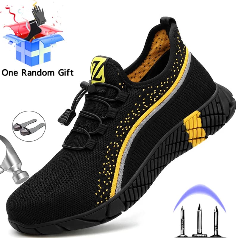 MJYTHF Maschio Indistruttibile Scarpe Da Lavoro Scarpe Da Ginnastica Scarpe di Sicurezza Degli Uomini a Prova di Puntura Stivali Da Lavoro Degli Uomini Puntale In Acciaio Scarpe di Sicurezza di Sesso Maschile stivali