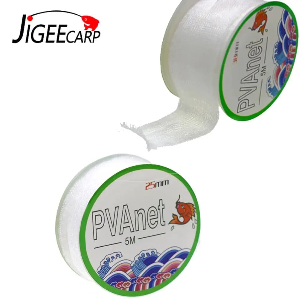 JIGEECARP 5m Pesca alla carpa PVA Maglia PVA Rete da pesca Borsa Boillie Rigging Gancio Acqua Dissoluzione Alimentatore Borse Pesca Rete PVA