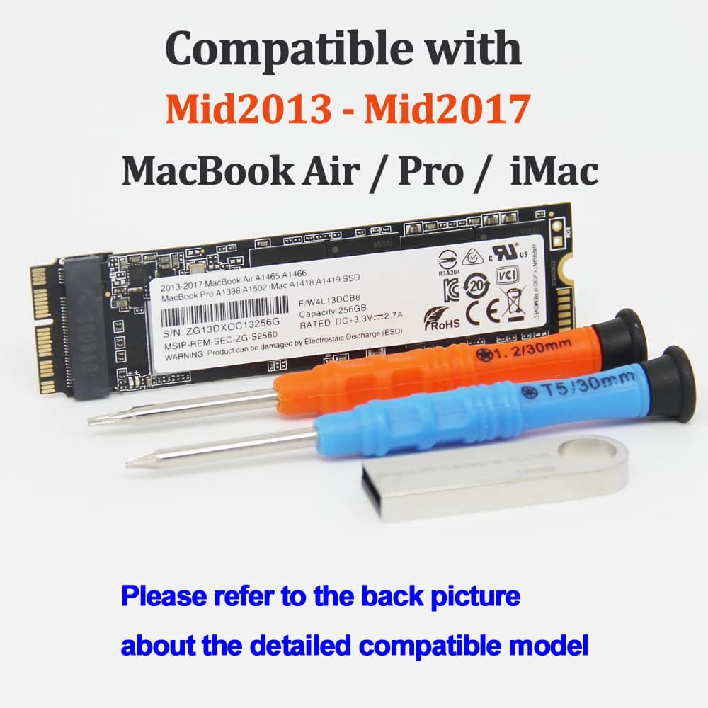 Nuovo 128GB 256GB 512GB 1TB SSD PCIE NVMe Solid State Drive Macbook Pro A1502 A1398 Macbook aria A1465 A1466 iMac A1418 A1419 Drive