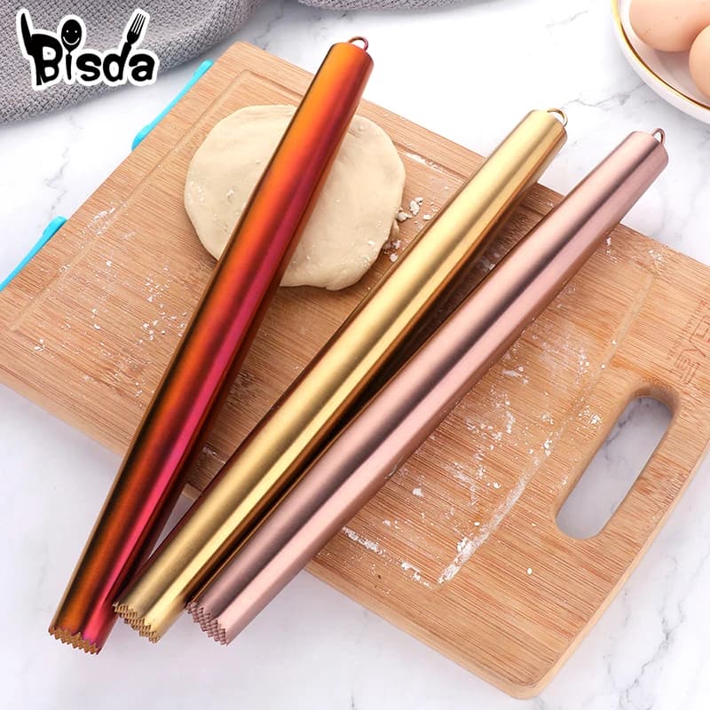 Mattarello a doppia punta Utensili da cucina Rullo per biscotti Rullo per pasta dorata Biscotto Fondente Rullo per pasta Pasta Gnocco Rullo per pelle