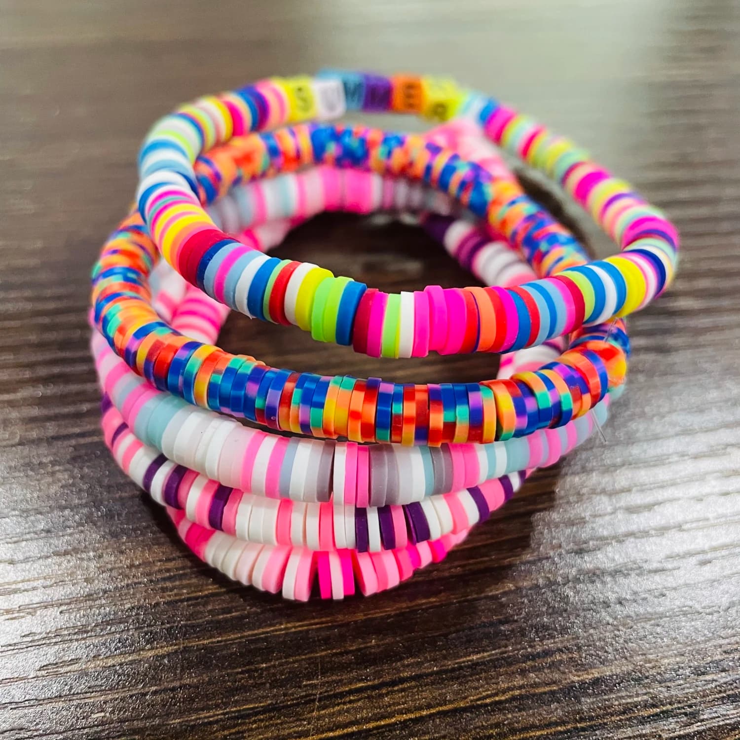 Moda fai da te perline di argilla polimerica colorate 4 6mm disco perline fatte a mano per bambini artigianato fai da te creazione di gioielli braccialetto