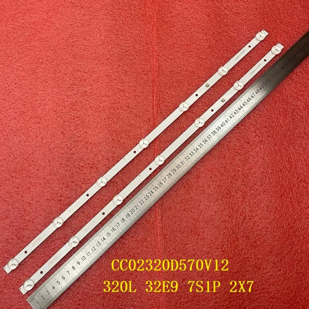 2 pz/set striscia di retroilluminazione a LED Per DEXP H32D8000Q H32D7000Q RCA RTDVD3215-B AOC T3211M 320L 32E9 7S1P 2X7 CC02320D570V12 08 02
