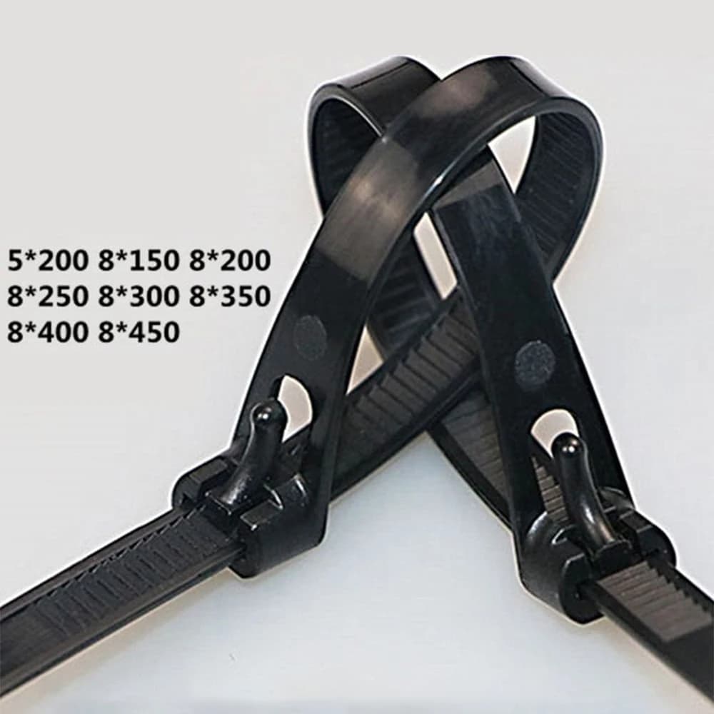 Fascette per cavi riutilizzabili in plastica da 20 pezzi 8*200/250/300/450 nylon rilasciabile può allentare nodo scorsoio 8/10/12/18 pollici riciclare di alta qualità
