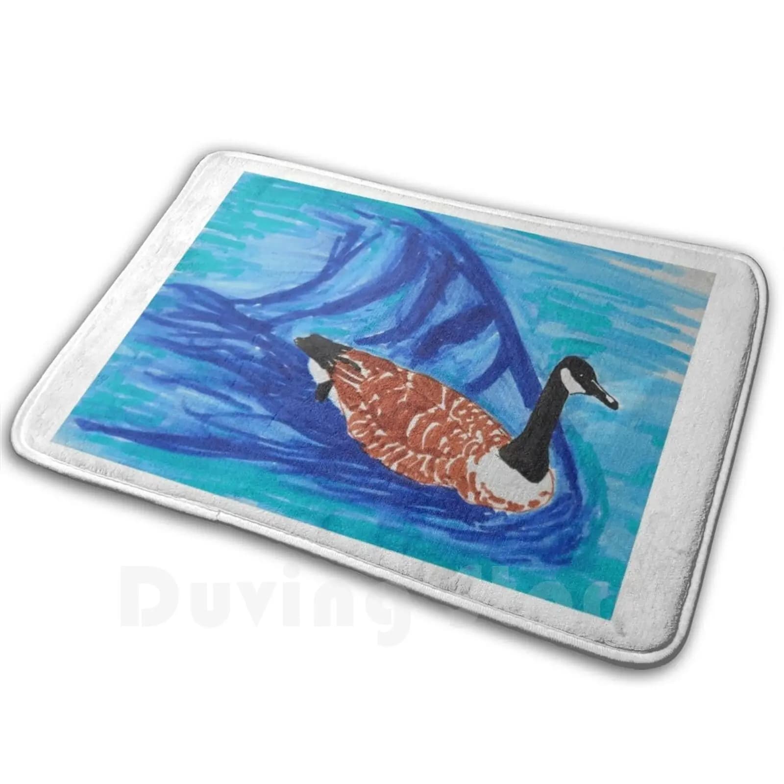 Tappeto Tappetino Tappeto Cuscino Morbido Oca Uccello Uccello Arte Uccello Disegno Uccelli Pittura Fauna Selvatica Natura Stagno Vita Parco Vita Oca