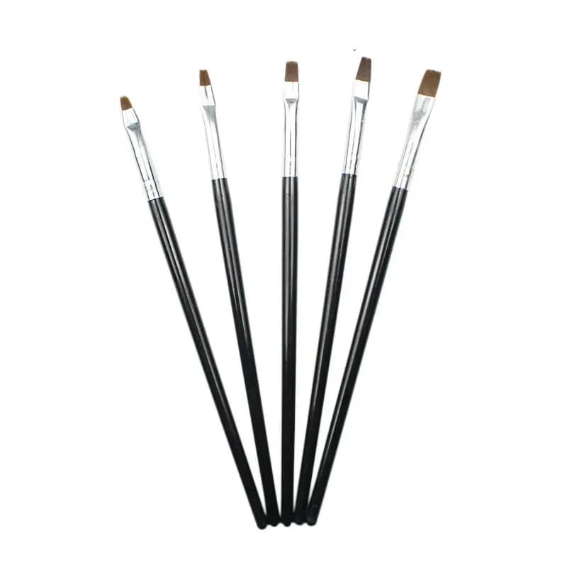 5PCS Unghie artistiche Pennelli Set Polacco UV Del Gel di Disegno Pittura FAI DA TE Penna di Disegno Acrilico Builder Pennello Piatto di Strumenti per Manicure