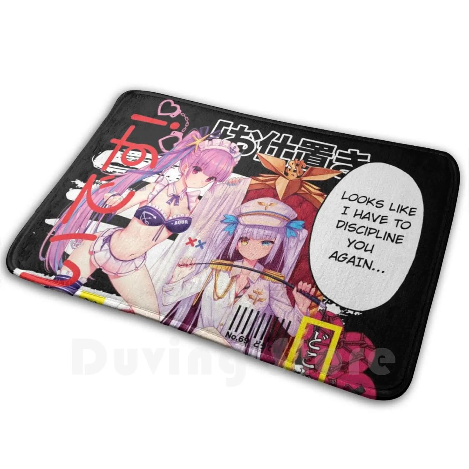 Disciplina Tempo Morbido Tappetino Antiscivolo Tappeto Cuscino Anime Manga Waifu Kawaii Vtuber Hololive Minato Aqua Mea Kagura Senpai