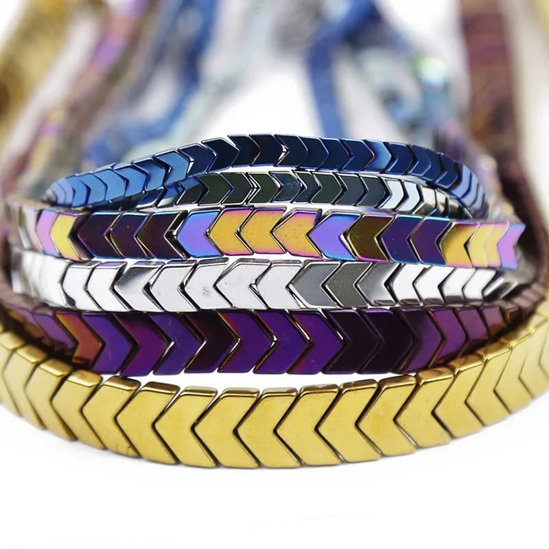 Forma di frecce pietra di ematite naturale color oro, blu, distanziatore verde 4/6/8/10MM perline sciolte per gioielli che fanno bracciali con ciondoli fai da te