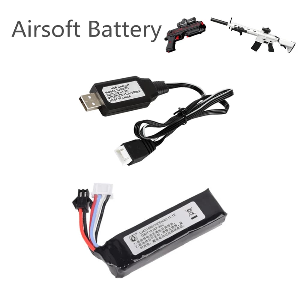 11.1v 2000mah 451865 Lipo Batteria + Caricabatterie per Fucili Ad Acqua Elettrica Della Batteria di RC Elicottero 3S batteria Ai Polimeri di Litio batteria SM-2P Spina