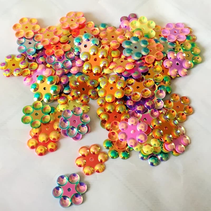 Mix 400pcs 11 millimetri Nuova Venuta 3D Fiore di Paillettes patch Per Abbigliamento Accssory FAI DA TE Art Decorazione Dei Monili Che Fanno-c34A