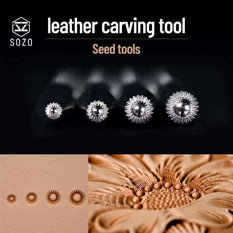 SOZO ZZ1 Working Leather Stamping Center Flower Seed Print Tool Stamps For Stainless Steel Cutting 304