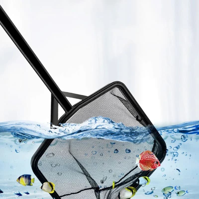 Accessori per acquari neri manico lungo acquario quadrato serbatoio di pesce rete da pesca rete da atterraggio per pesci accessori per prodotti durevoli