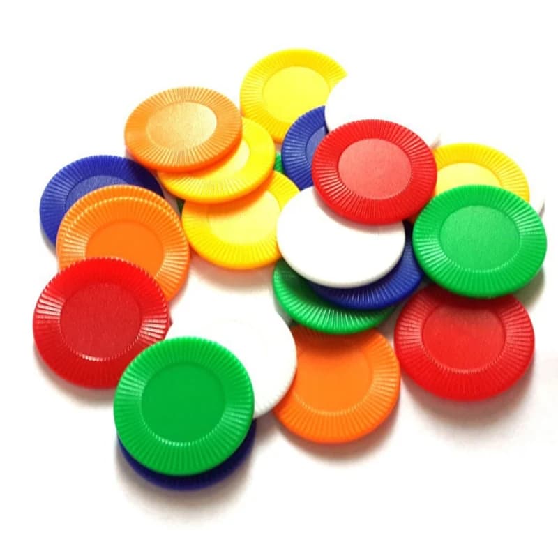 90Pcs/set 22×1.8mm Sun Flower Plastic Chips Mahjong Chip No Value Coins for Gaming Plastic Coins Currency Props