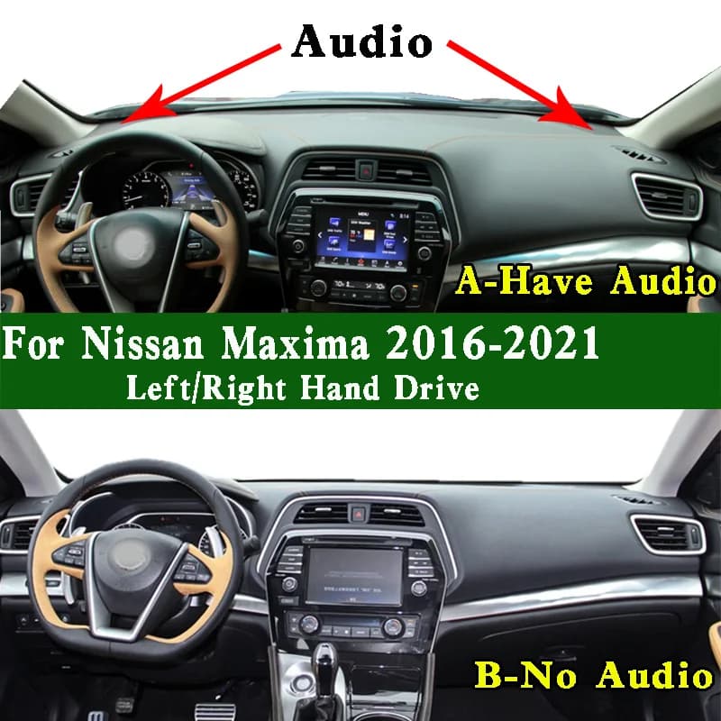 Per Nissan Maxima VIII SR A36Z A36 Mk8 2016-2021 Dash Zerbino Cruscotto Copertura Pannello strumenti Protezione solare Pad Anti-sporco Ornamento