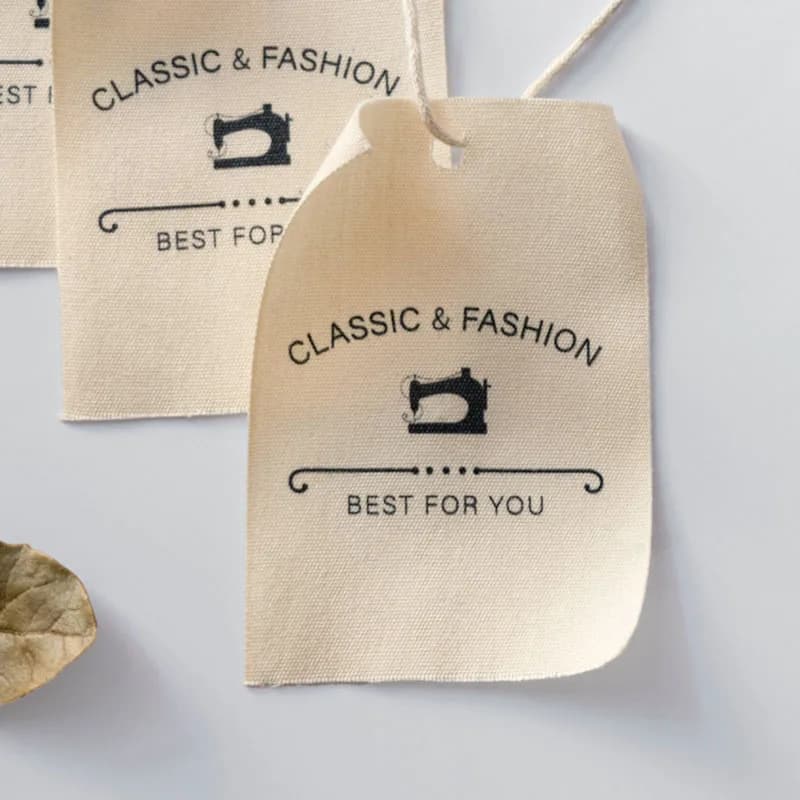 Etichetta in cotone personalizzata 60*90mm, etichetta per abbigliamento, logo in cotone personalizzato, etichetta di design gratuita set 10-100 pezzi