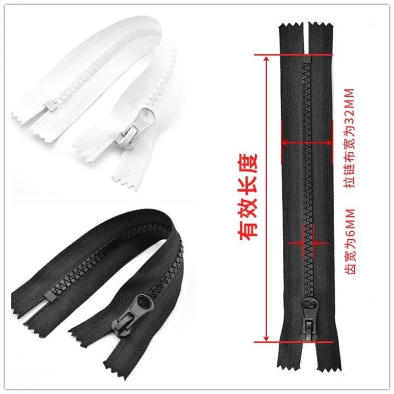 2 pezzi 17cm 5 # cursori con cerniera a chiusura chiusa cerniera in resina bianca nera in plastica per borsa per vestiti forniture per cucire accessori per sartoria