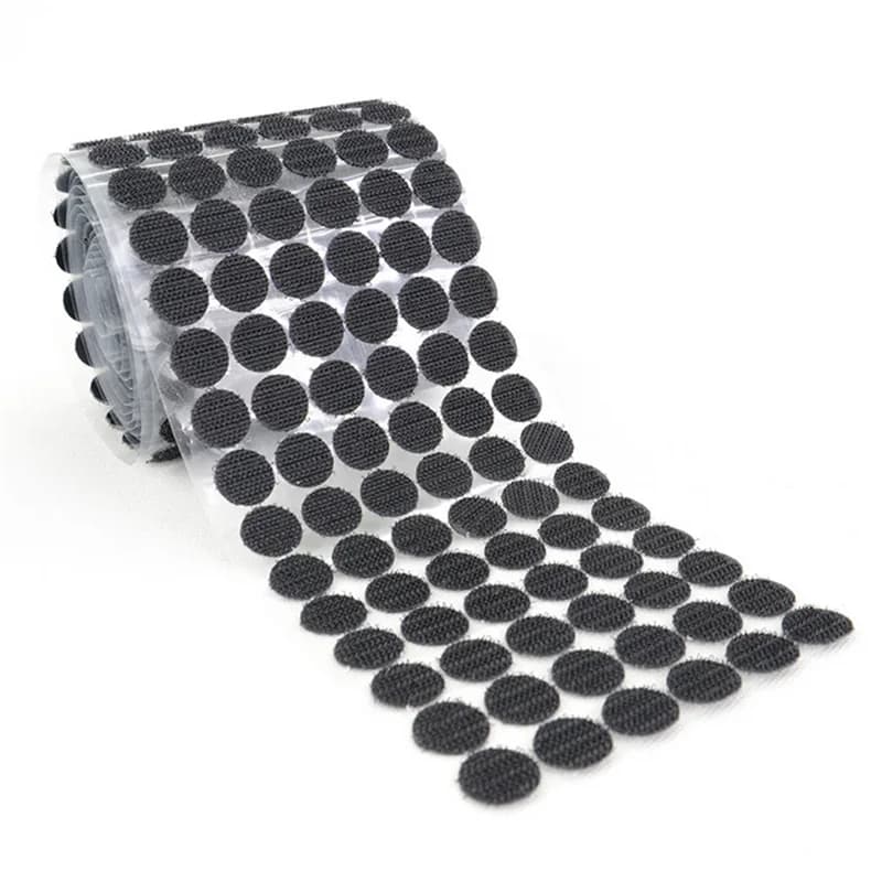 Nastro di fissaggio autoadesivo da 10-25 mm Punti Colla forte Adesivo magico Disco Bianco Nero Monete rotonde Gancio ad anello # Ro
