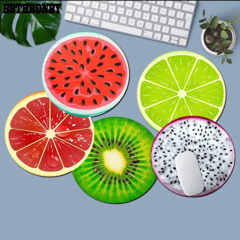 Frutta estiva Anguria arancione limone kiwi Tappetino per mouse professionale in gomma morbida Tappetino per mouse antiscivolo per laptop Tappetino per mouse da gioco