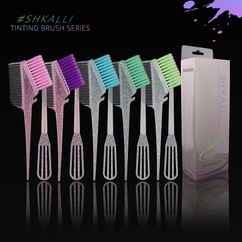Hair dyeing brush set - Hair coloring tools kit - Mini hair coloring cream blender - Coloring brush - Colorful brush - comb