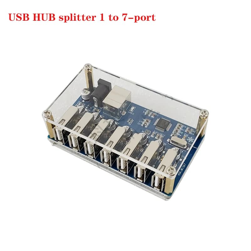 Splitter HUB USB da 1 a 7 porte con alimentatore espansione USB 2.0