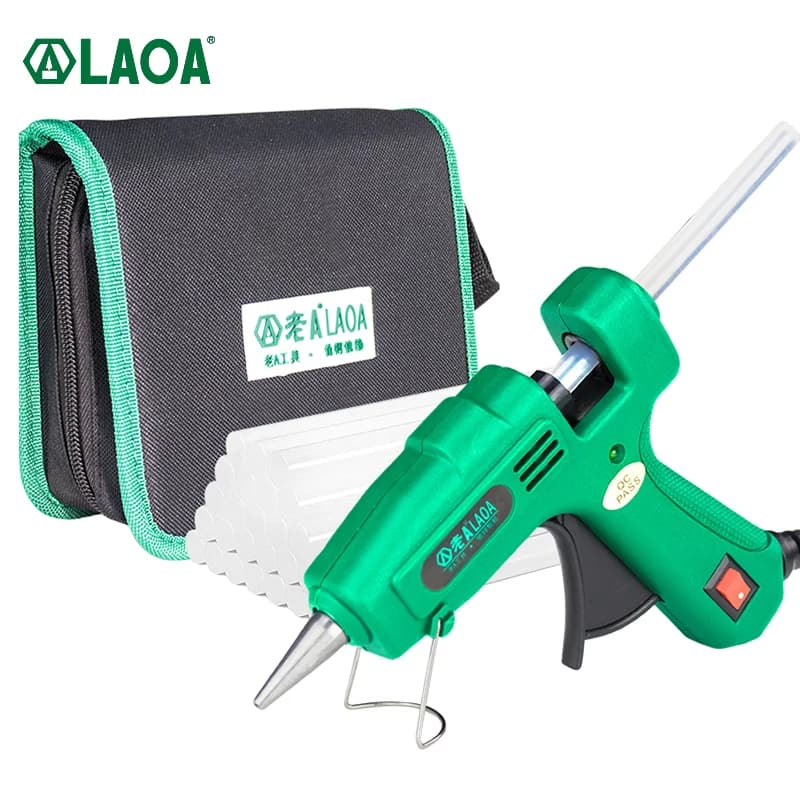 LAOA 25W Pistola per colla a caldo con stick di colla da 7MM Mini pistola termica industriale termica elettrica Temperatura Artigianato Riparazione Strumento fai da te