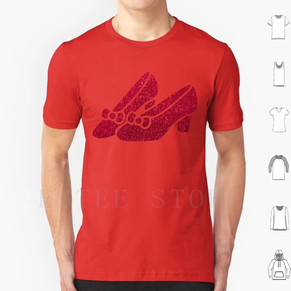 Dorothy's Ruby Red Slippers T Shirt Men Cotton 6xl Oz Wizard Shoes Dorothy Wicked Witch Red No Place Like Home Tap Heels Bows