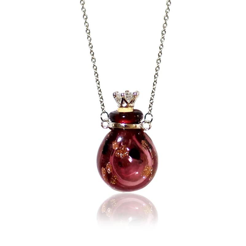 1PC Collana di profumo in vetro di Murano Collana di gioielli con bottiglia di diffusore di olio essenziale Collana a catena in acciaio inossidabile per donna