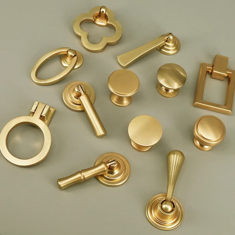 1x maniglie e pomelli per porte per mobili manopola per comò in ottone spazzolato maniglia per cassetto maniglia per porta dell'armadio manopola per Hardware da cucina antica