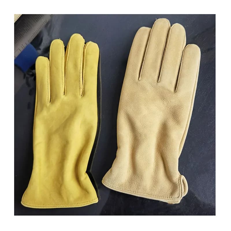 Guanti da Uomo in Vera Pelle Naturale Antiscivolo e Resistenti all'Usura per Autunno e Inverno, Guanti da Moto alla Moda R1444