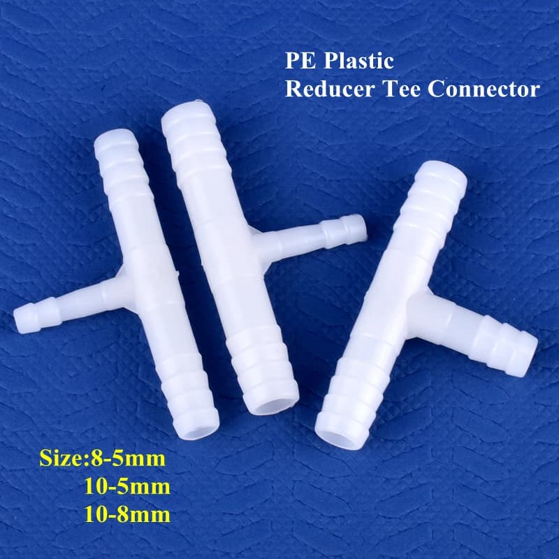 5~500 pcs 10-5mm PE reducer connector t aquarium tank air pump air hose joint irrigation pipe connector water pipe garden