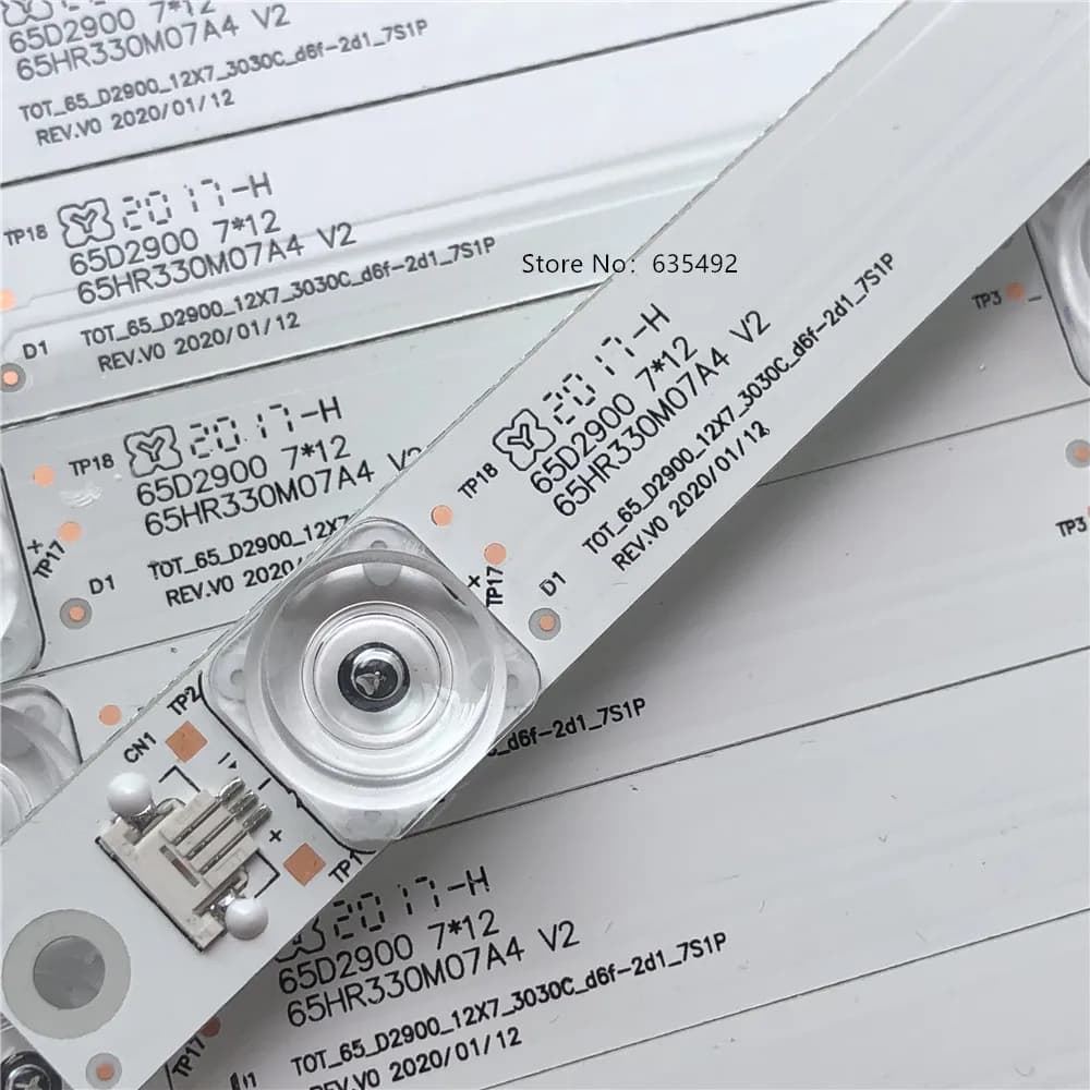 Strisce LED per TOT_65_D2900_12X7_3030C_d6f-2d1_7S1P 006-P1K3507B 65D2900 65HR330M07A4 V2 4C-LB6507-YH01J L65E5800A L65P2-UD