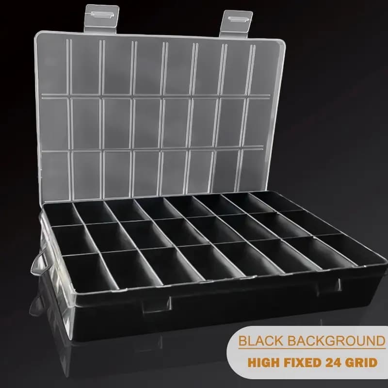 24 griglie scomparto scatola di immagazzinaggio di plastica scatola di orecchino di gioielli contenitore di vite di perline contenitore di immagazzinaggio della casa Display Organizer contenitore