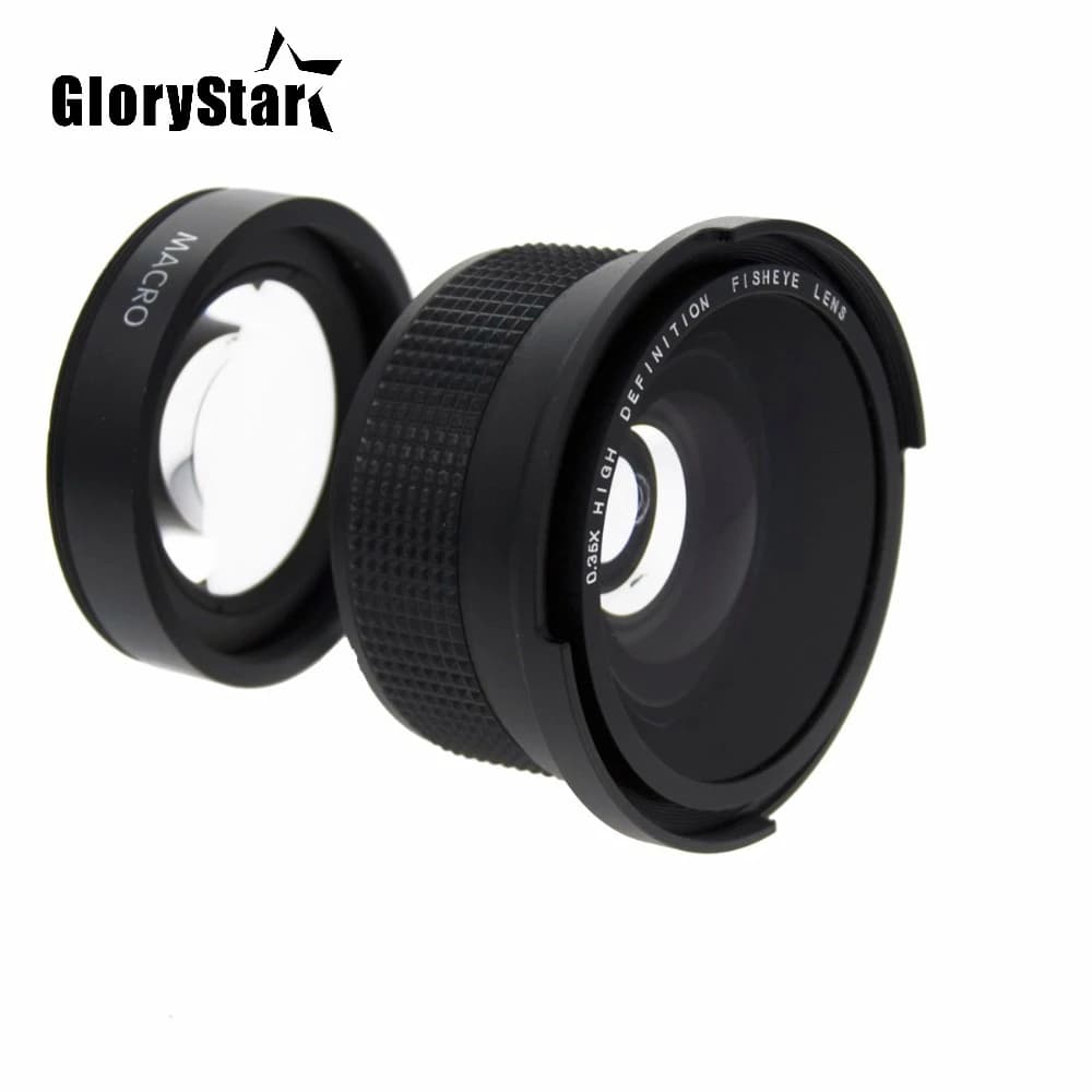GloryStar 52 MILLIMETRI 0.35x Fisheye Super Wide Angle Lens + Macro per Nikon D7100 D5200 D5100 D3100 D90 D60 con 18-55mm Lens