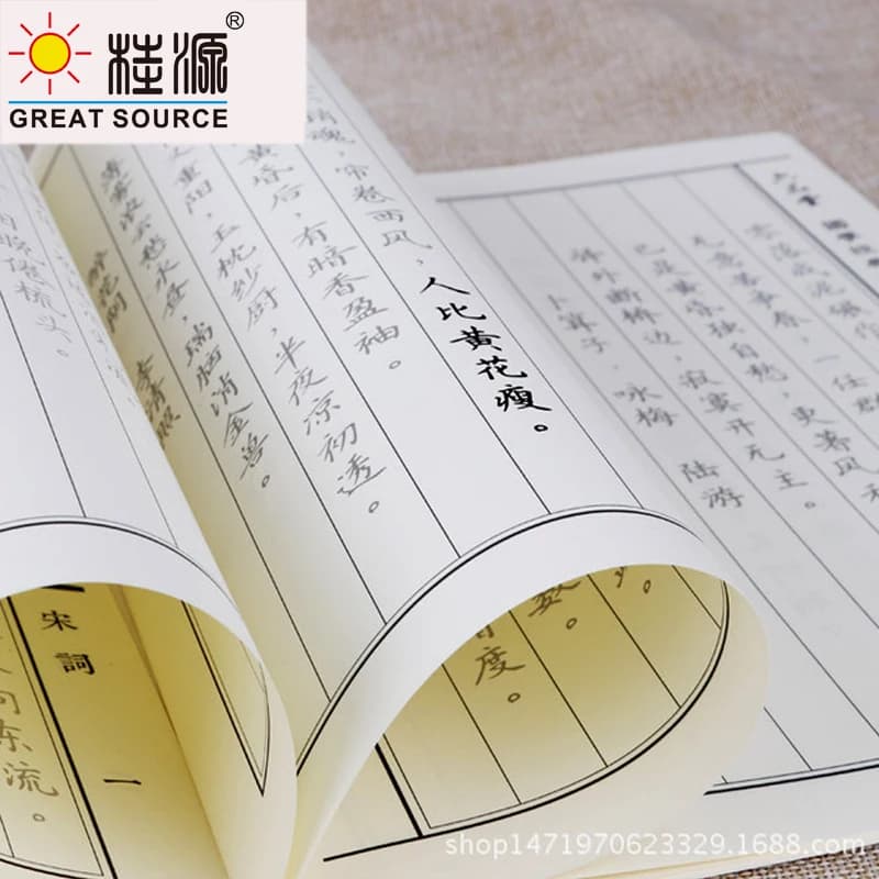 Makeasy Chinese Calligraphy Book Chinese Character Copybook Repeat Use 16K 10 Books Per Set With Vanish Gel Pen Core